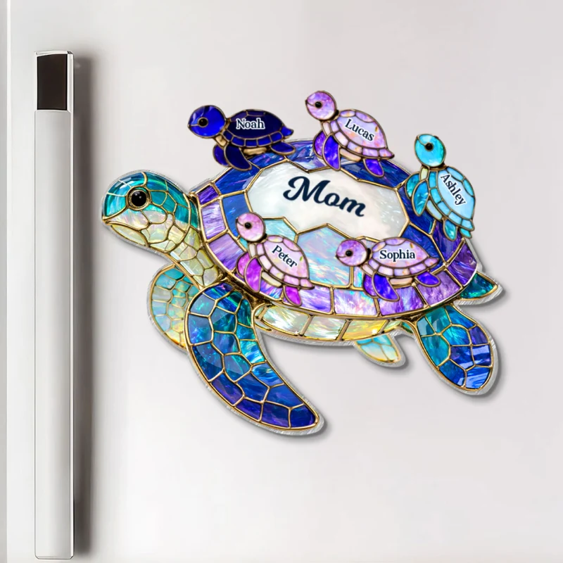Mom Grandma Sea Turtle - Personalized Acrylic Fridge Magnet - Mother's Day Gift for Her - Image 7