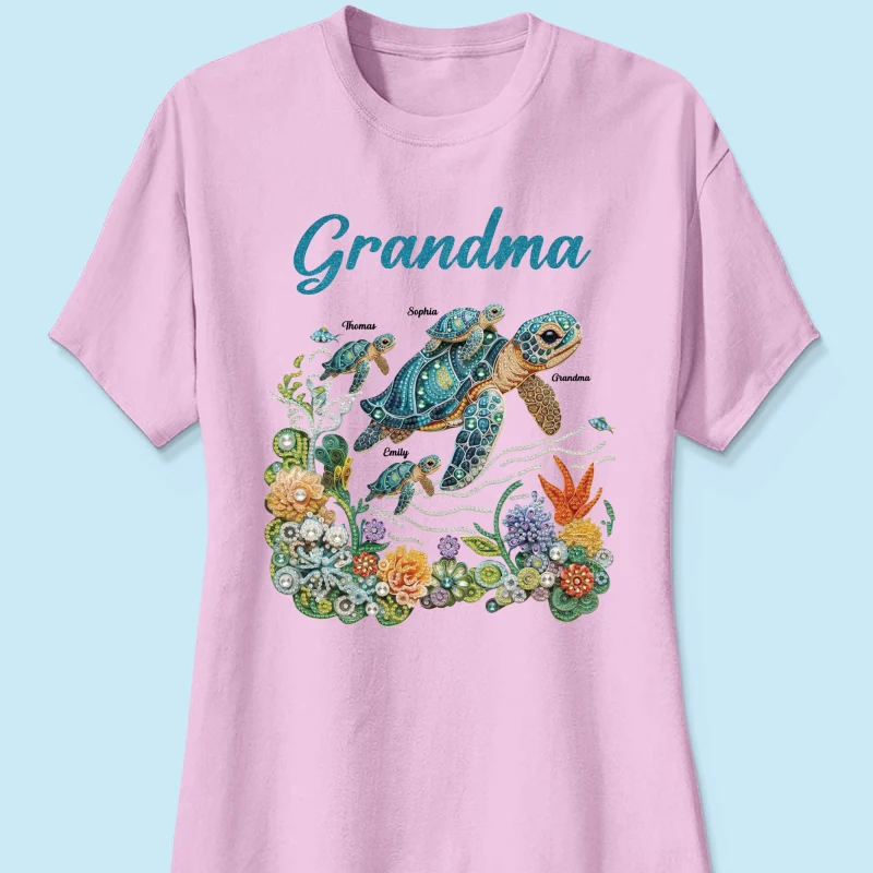 Mom Grandma Sea Turtle Rhinestones Style 2D Printed - Personalized Shirt - Mother's Day Gift For Mom Grandma - Image 16
