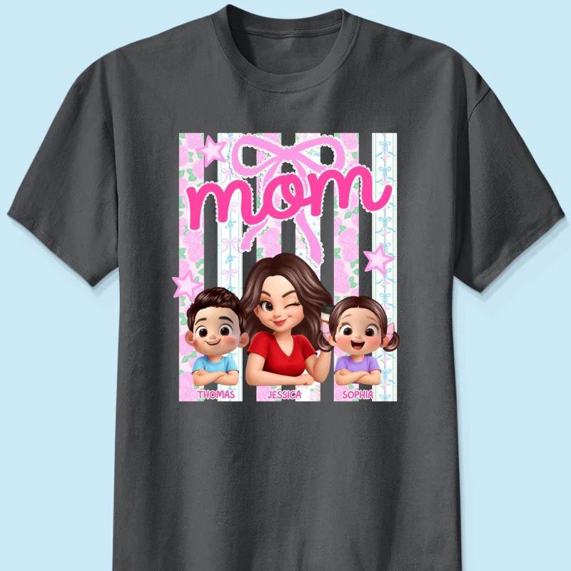 Mom Grandma Striped Coquette Floral - Personalized Shirt - Mother's Day Gift For Mom Grandma - Image 12