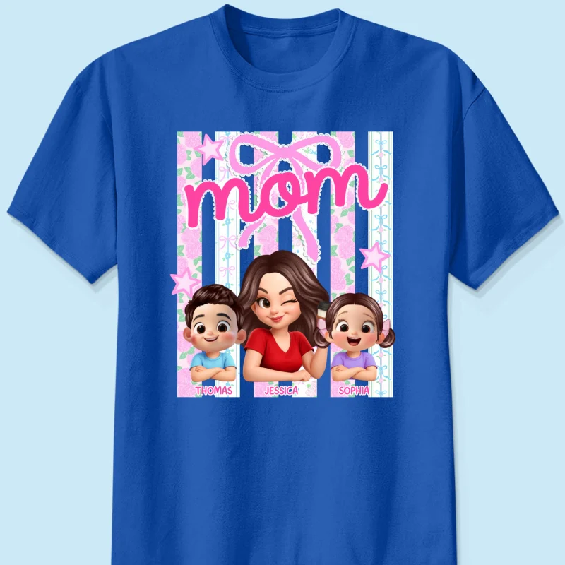 Mom Grandma Striped Coquette Floral - Personalized Shirt - Mother's Day Gift For Mom Grandma - Image 15