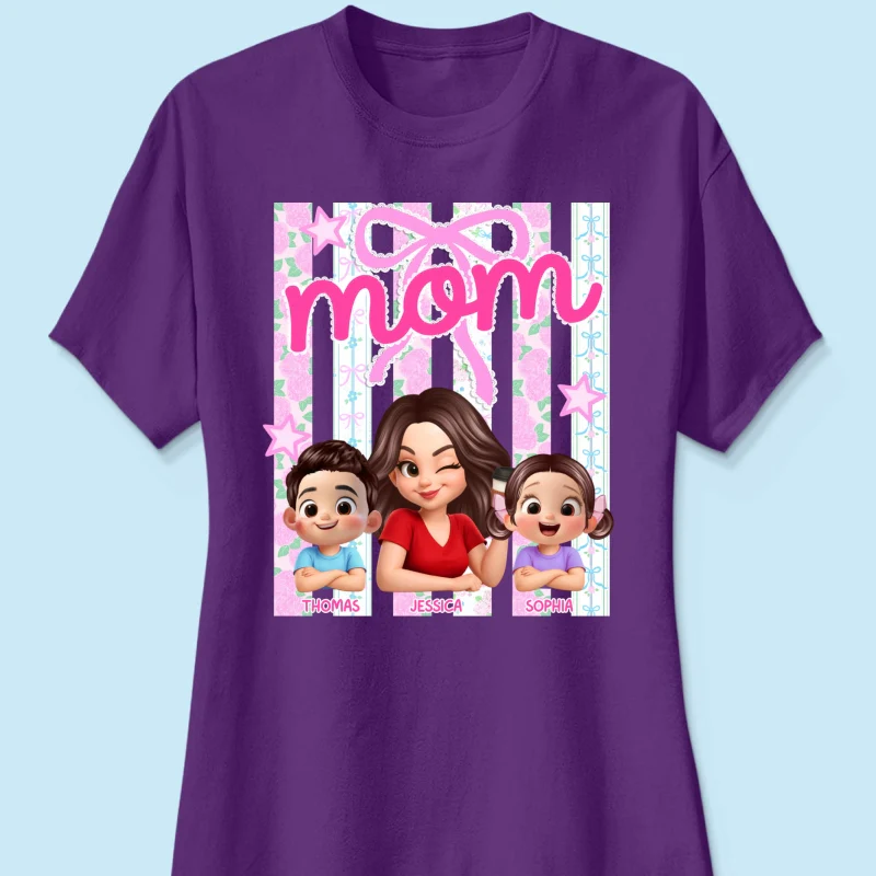Mom Grandma Striped Coquette Floral - Personalized Shirt - Mother's Day Gift For Mom Grandma - Image 32