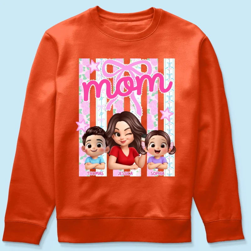 Mom Grandma Striped Coquette Floral - Personalized Shirt - Mother's Day Gift For Mom Grandma - Image 49