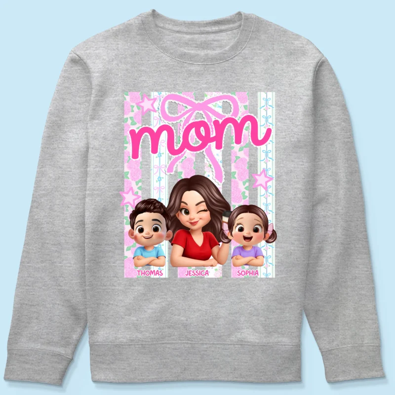 Mom Grandma Striped Coquette Floral - Personalized Shirt - Mother's Day Gift For Mom Grandma - Image 51