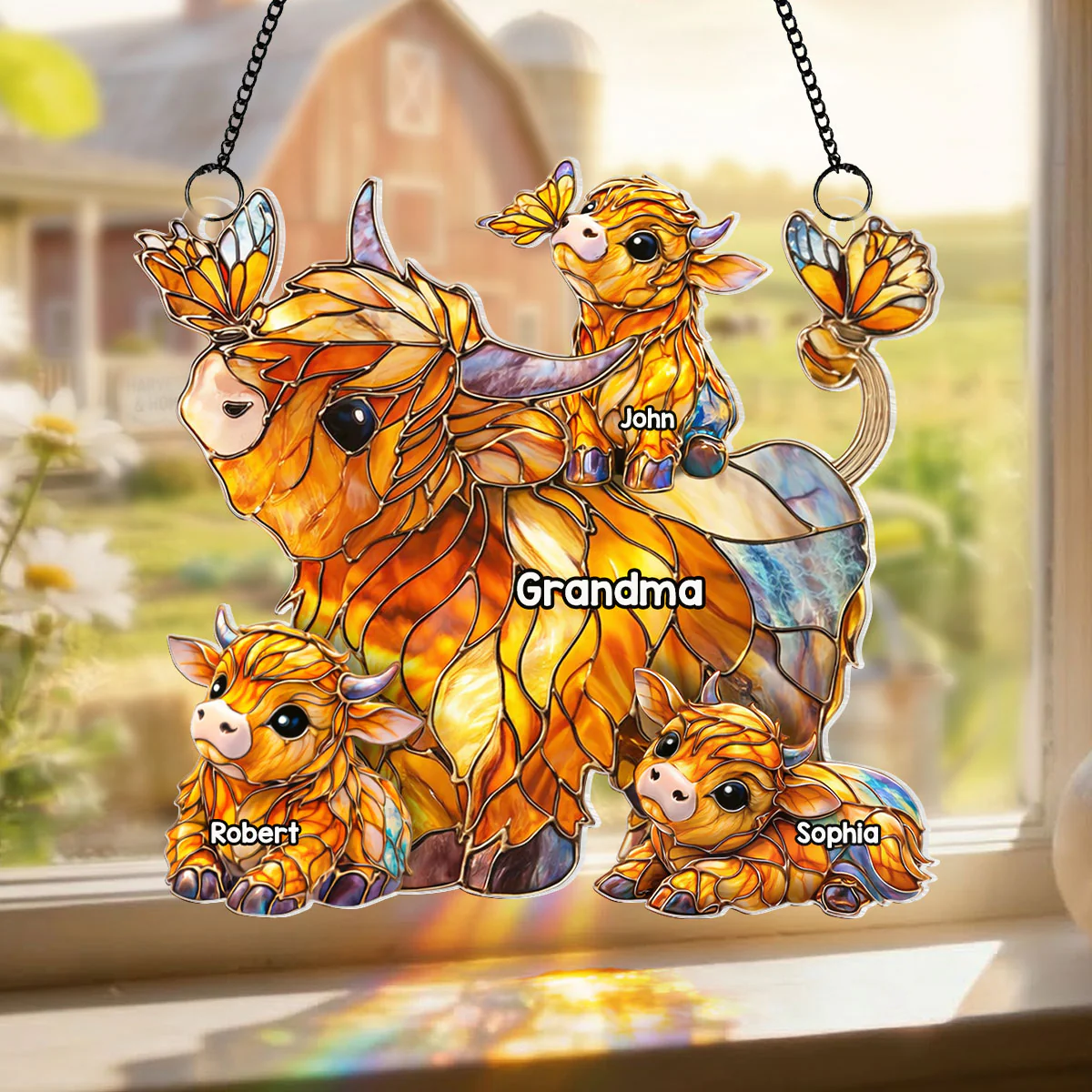 Mom Grandma's Herd - Personalized Suncatcher - Mother's Day Gift for Mom, Grandma, Wife - Image 2