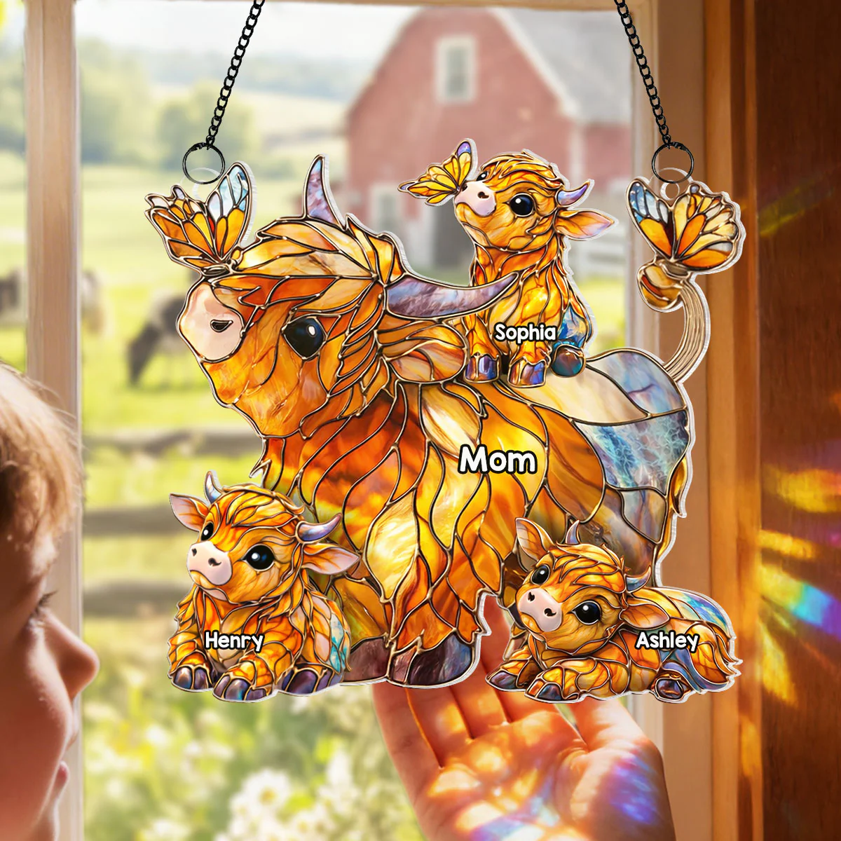 Mom Grandma's Herd - Personalized Suncatcher - Mother's Day Gift for Mom, Grandma, Wife - Image 3