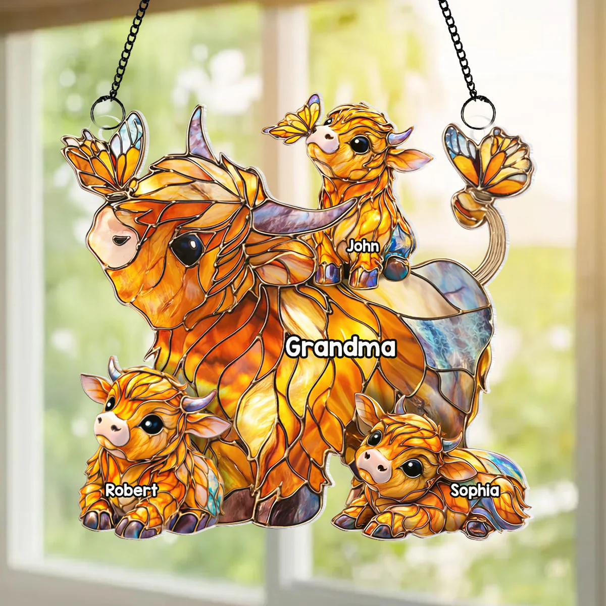 Mom Grandma's Herd - Personalized Suncatcher - Mother's Day Gift for Mom, Grandma, Wife - Image 5