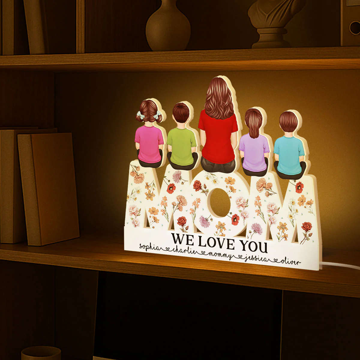 MOM Floral Personalized Light Box, Heartfelt Gift For Mom - Image 5