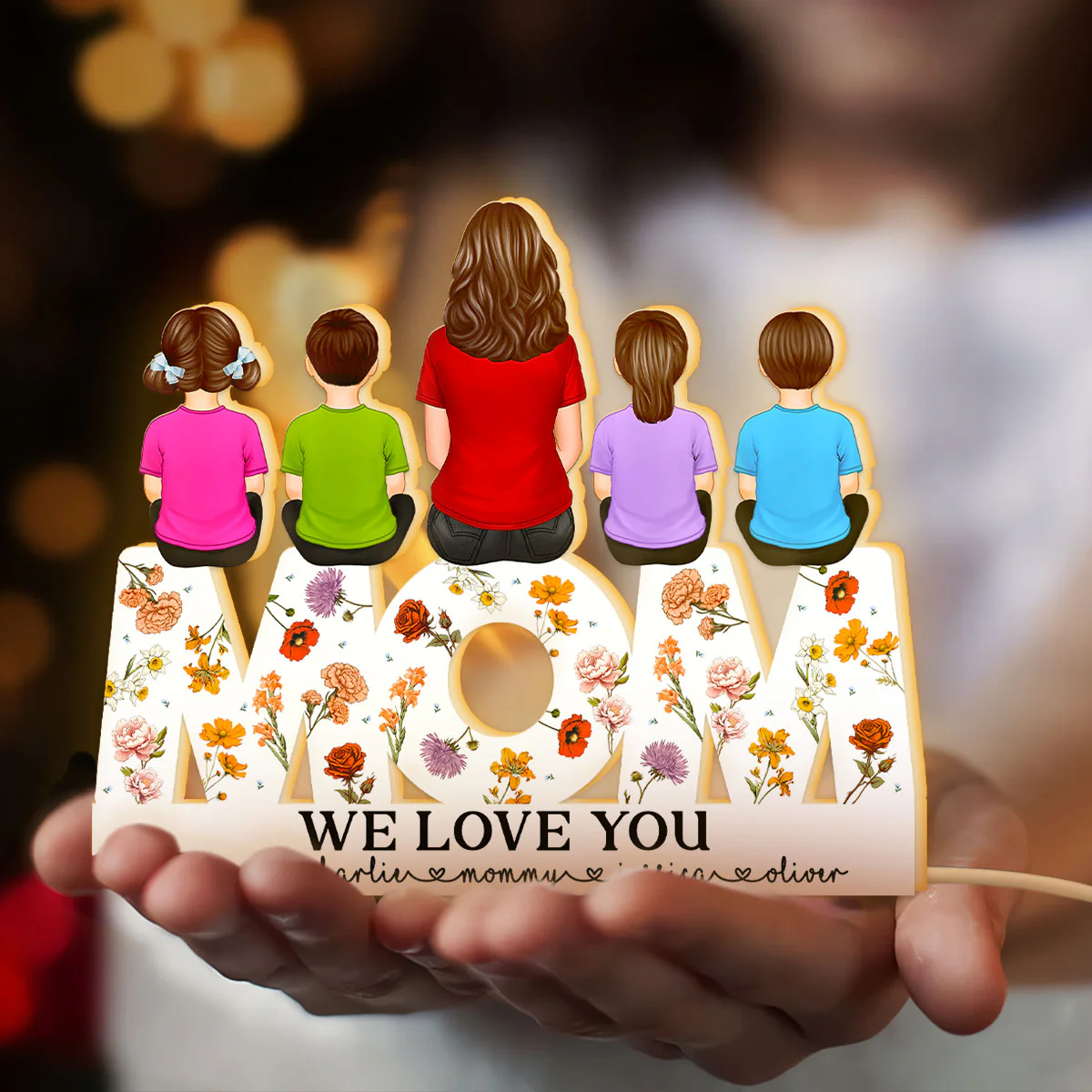 MOM Floral Personalized Light Box, Heartfelt Gift For Mom - Image 6