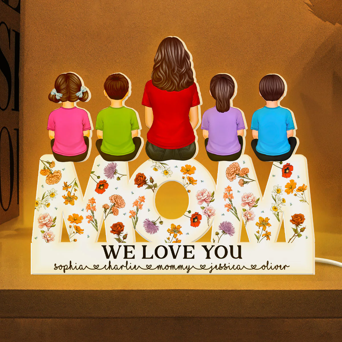 MOM Floral Personalized Light Box, Heartfelt Gift For Mom - Image 7