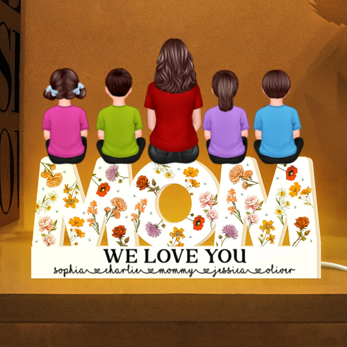 MOM Floral Personalized Light Box, Heartfelt Gift For Mom - Image 8