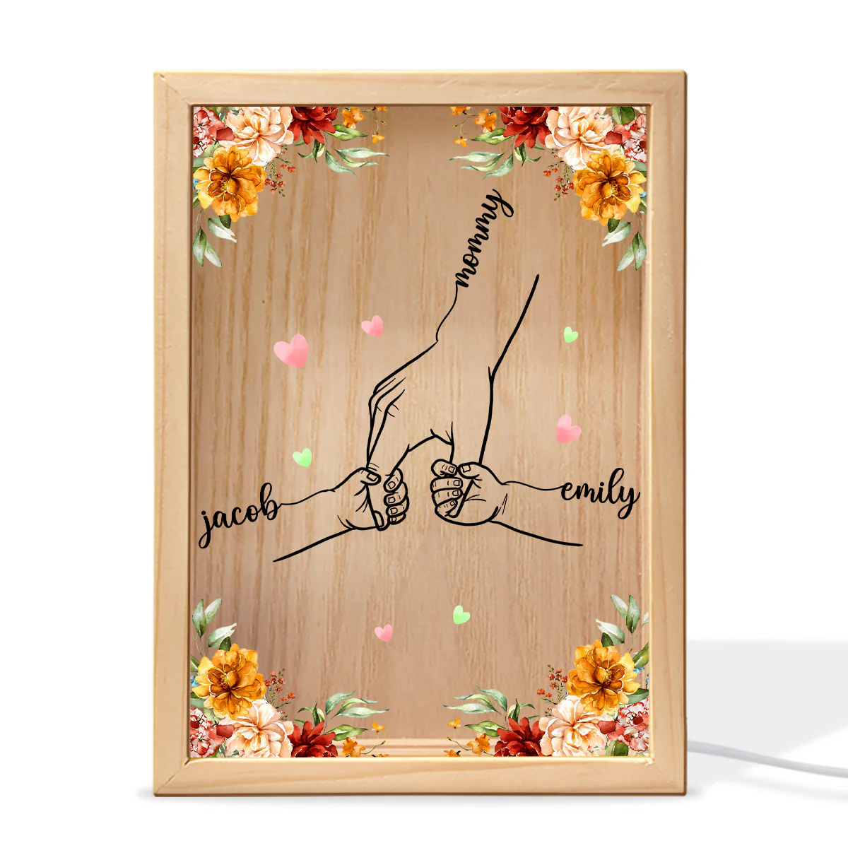 Mom Holding Children Hands Personalized Frame Light Box - Image 2