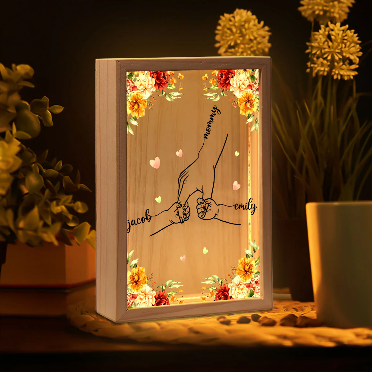 Mom Holding Children Hands Personalized Frame Light Box - Image 3