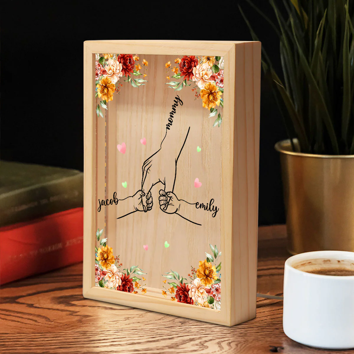 Mom Holding Children Hands Personalized Frame Light Box - Image 6