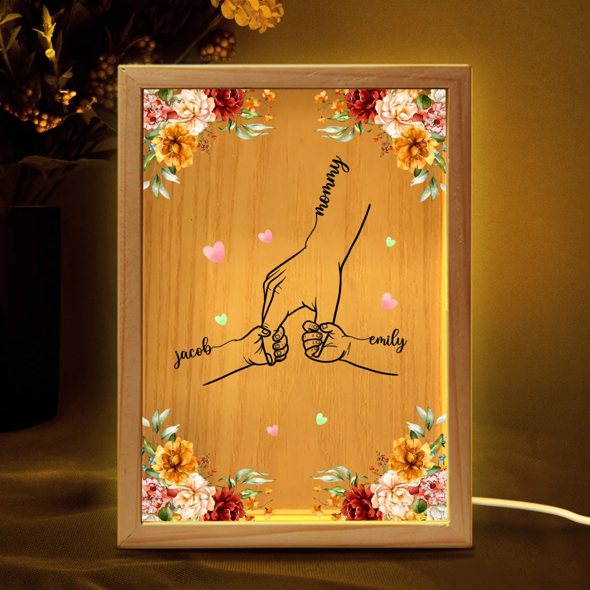 Mom Holding Children Hands Personalized Frame Light Box - Image 7