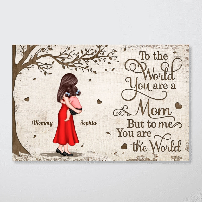 Mom Holding Kid Under Tree Personalized Poster, Gift For Mom - Image 6