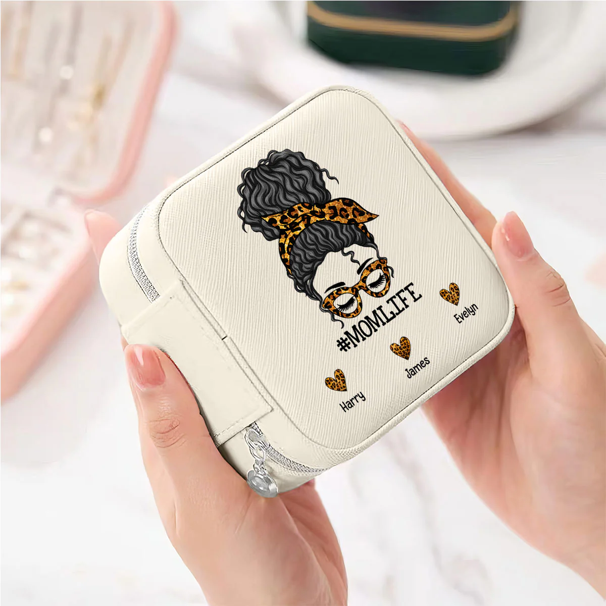 Mom Life Messy Bun Personalized Jewelry Box, Gift For Mom, Grandma - Image 7