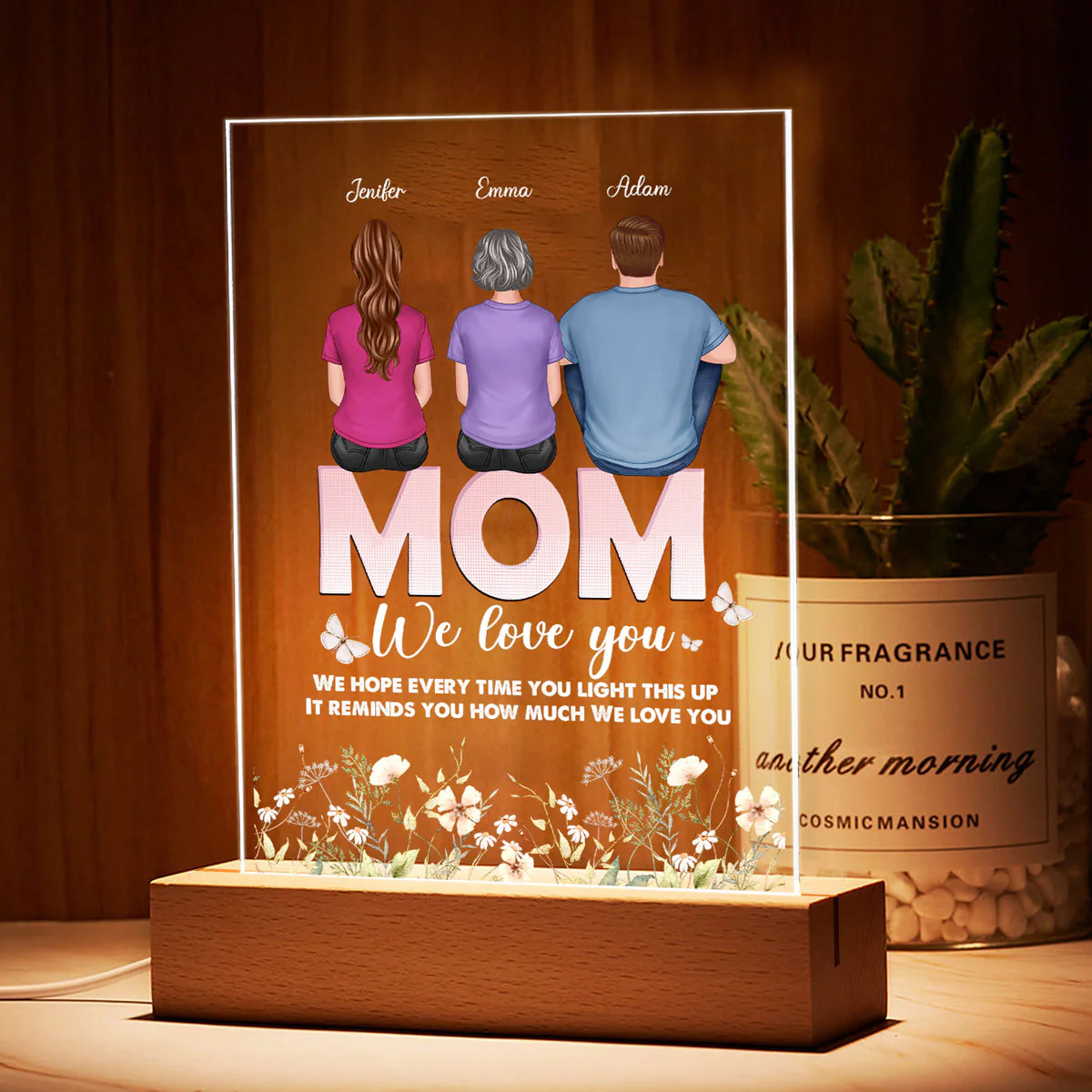 Mom Light This Up Reminds We Love You Personalized Rectangle Acrylic Plaque With LED Night Light - Gift For Mom - Image 3