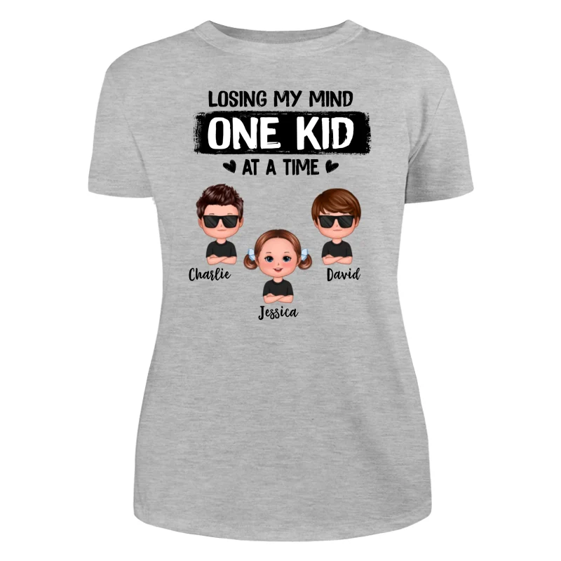 Mom Losing My Mind One Kid At A Time Doll Kids Personalized Shirt - Image 10