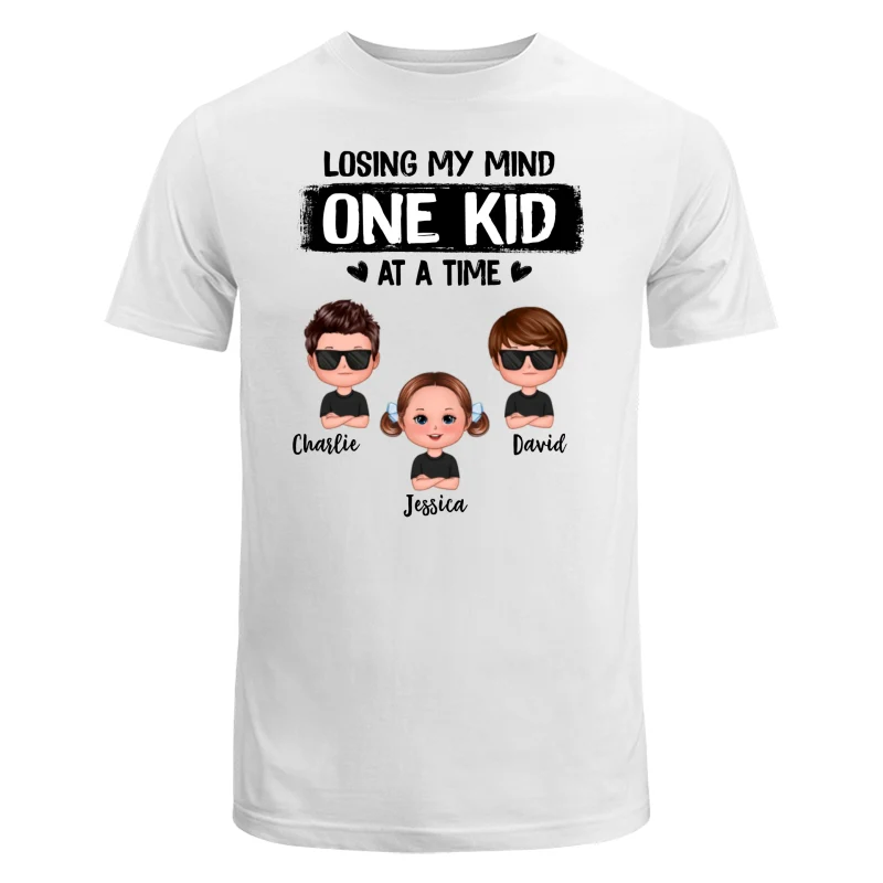 Mom Losing My Mind One Kid At A Time Doll Kids Personalized Shirt - Image 5