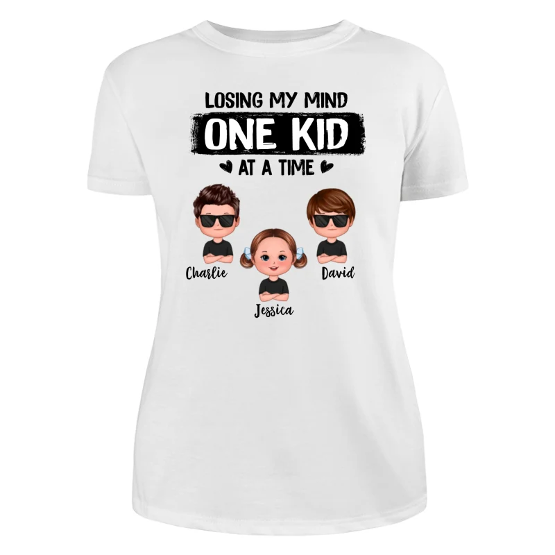 Mom Losing My Mind One Kid At A Time Doll Kids Personalized Shirt - Image 9