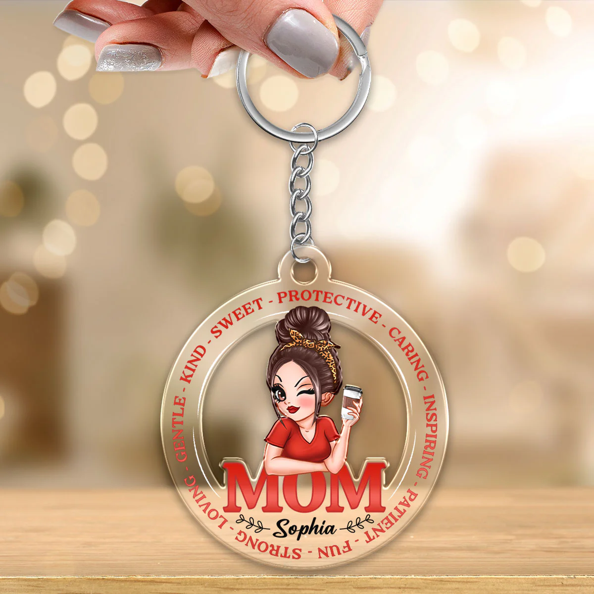 Mom Loving Personalized Acrylic Keychain - Image 3