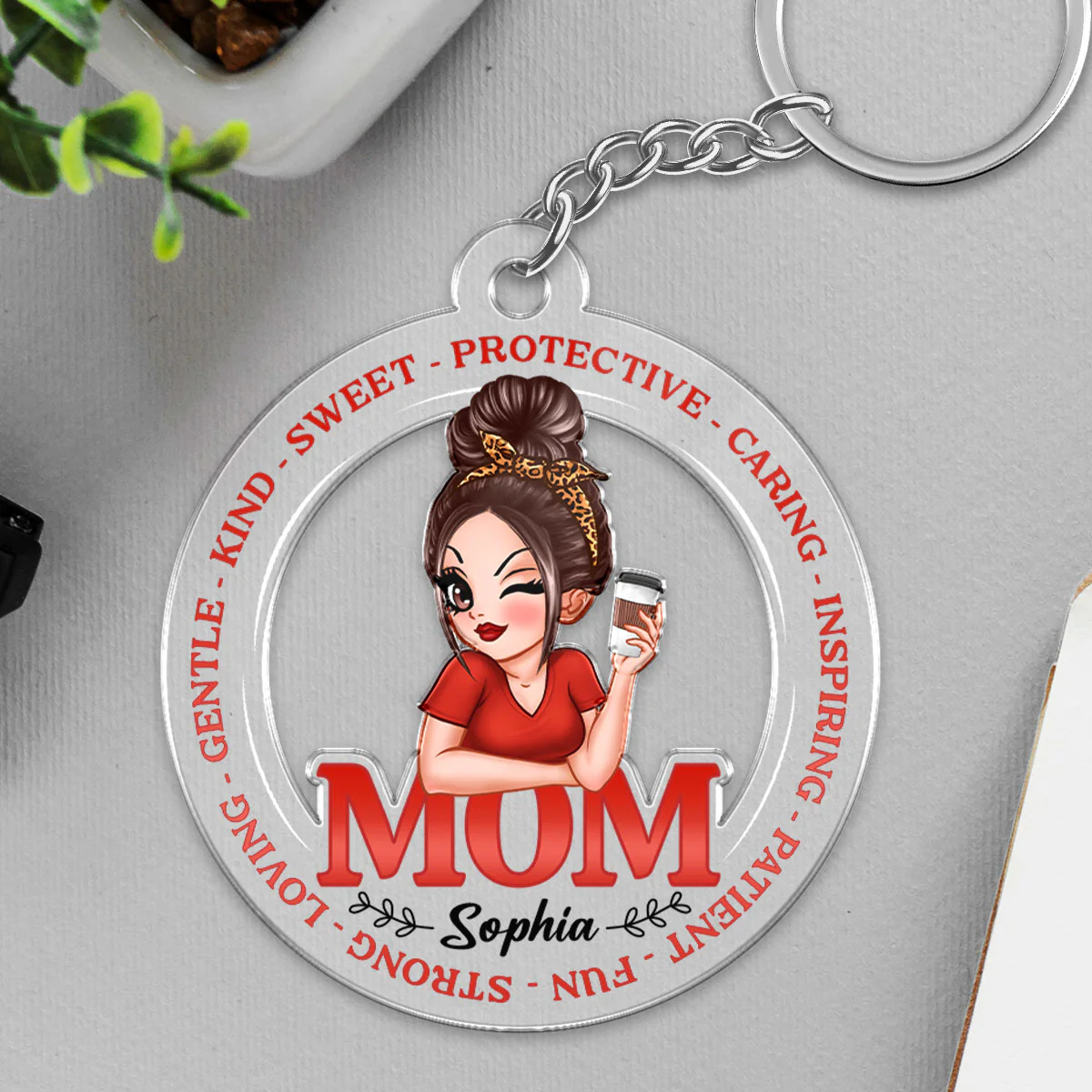 Mom Loving Personalized Acrylic Keychain - Image 4
