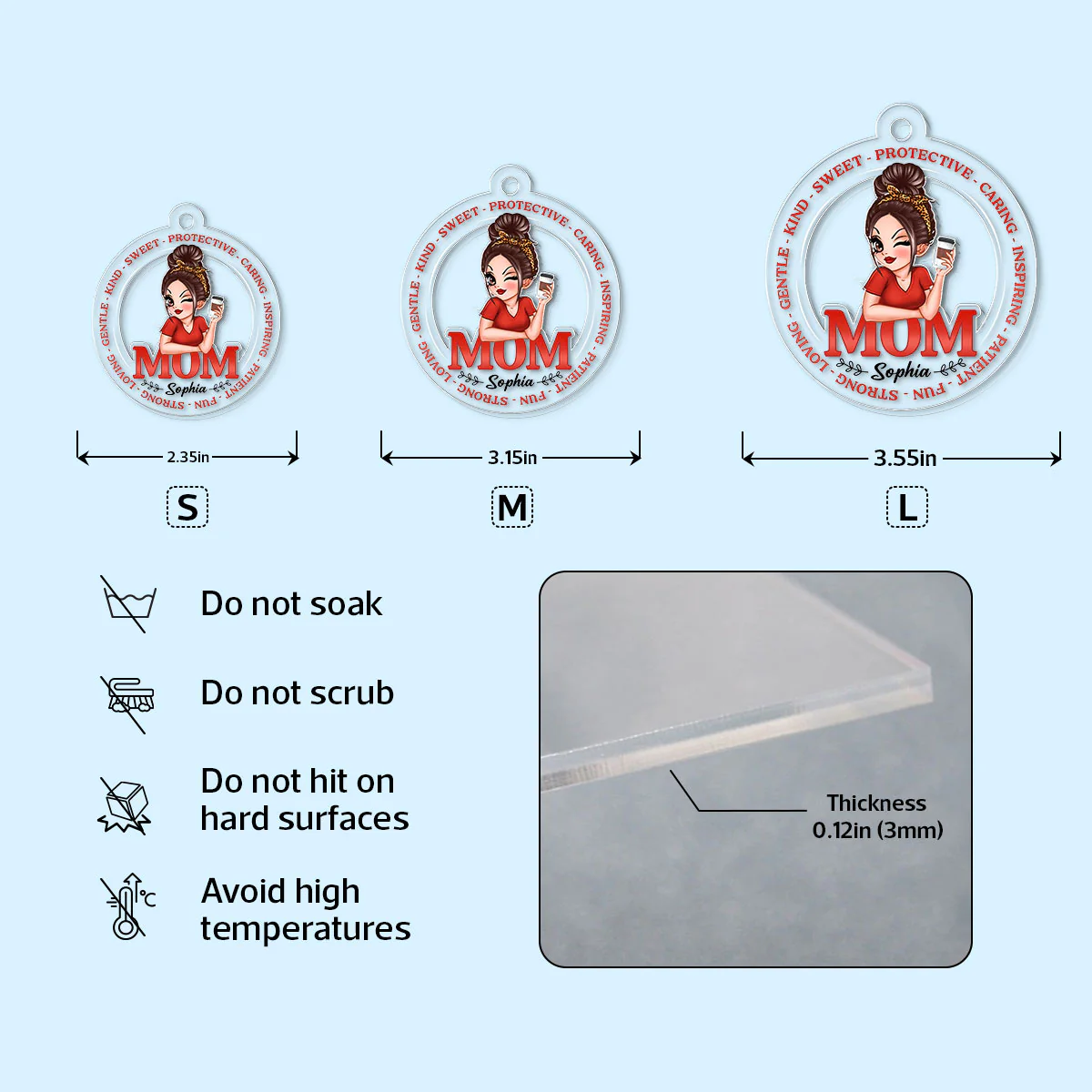 Mom Loving Personalized Acrylic Keychain - Image 6