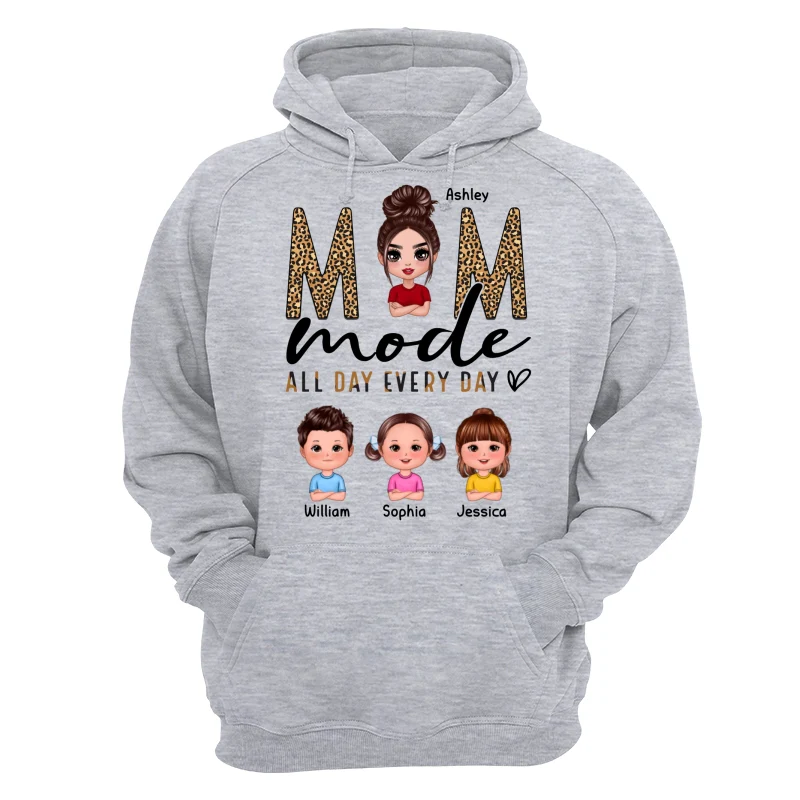 Mom Mode All Day Every Day Doll Mother Children Leopard Pattern Personalized Shirt - Image 14