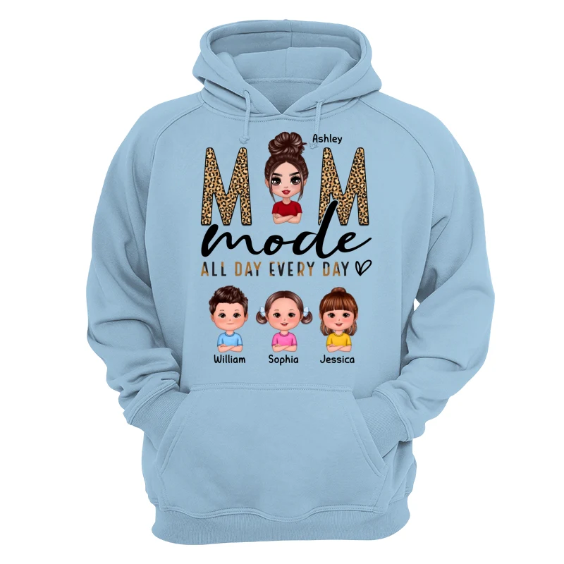 Mom Mode All Day Every Day Doll Mother Children Leopard Pattern Personalized Shirt - Image 16