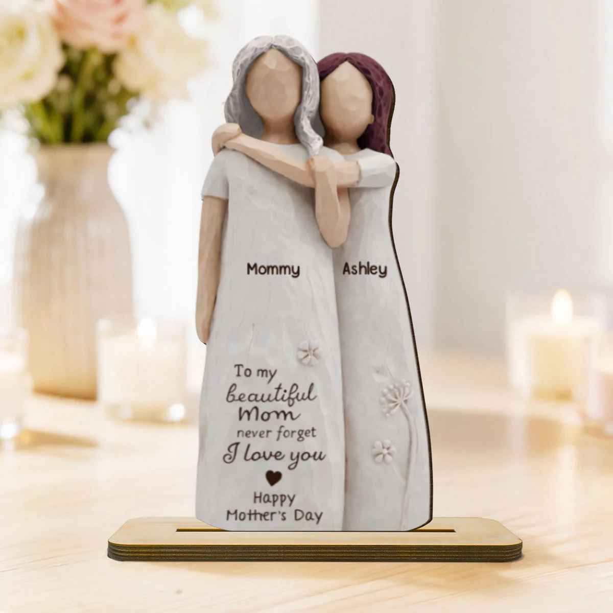 Mom Never Forget I Love You - Personalized 2-Layered Wooden Plaque - Mother's Day Gift For Mom - Image 7