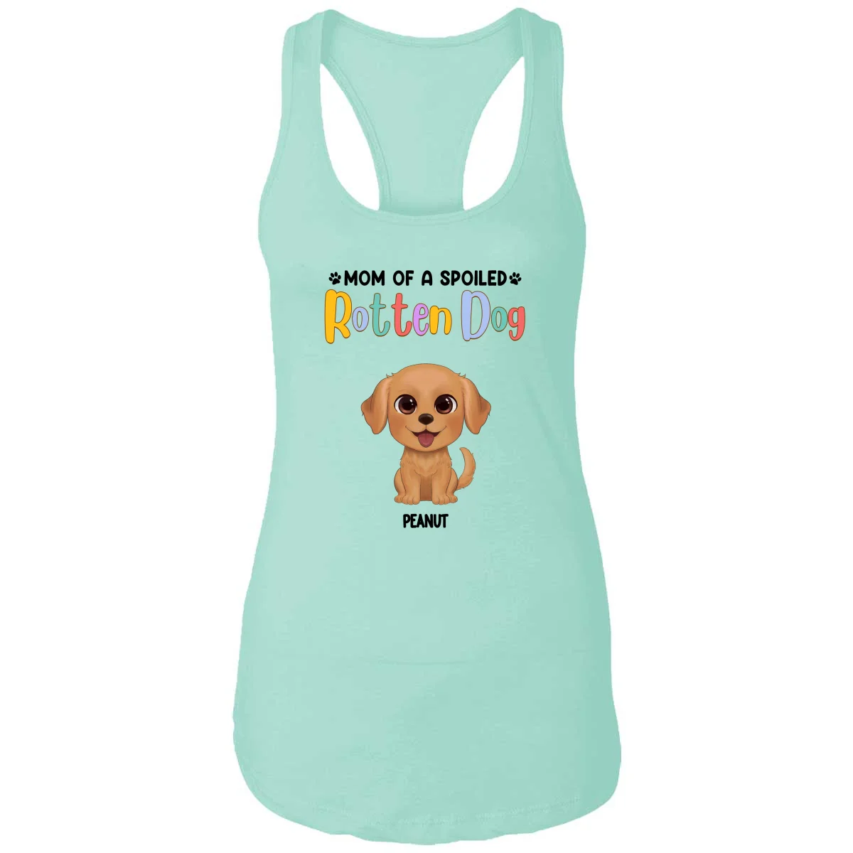 Mom Of Spoiled Rotten Watercolor Cute Dogs Personalized Tank Top Shirt - Image 7