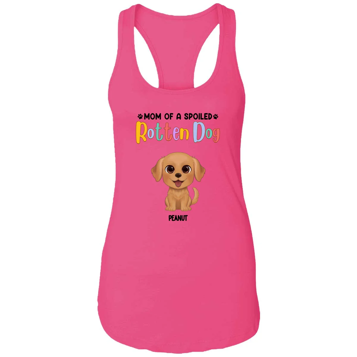 Mom Of Spoiled Rotten Watercolor Cute Dogs Personalized Tank Top Shirt - Image 9