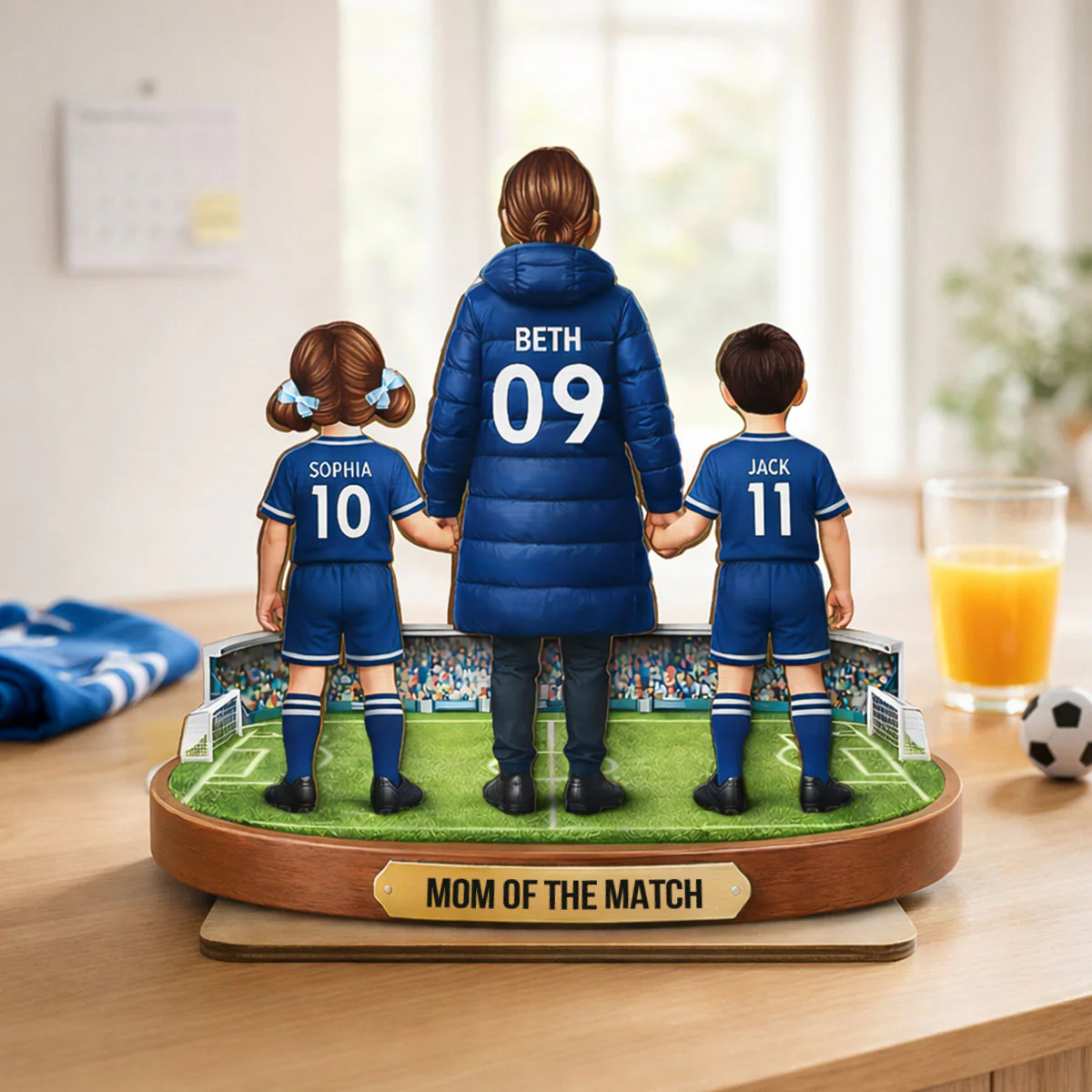 Mom of the Match - Personalized 2-Layered Wooden Plaque – Gift for Football Mom - Image 5