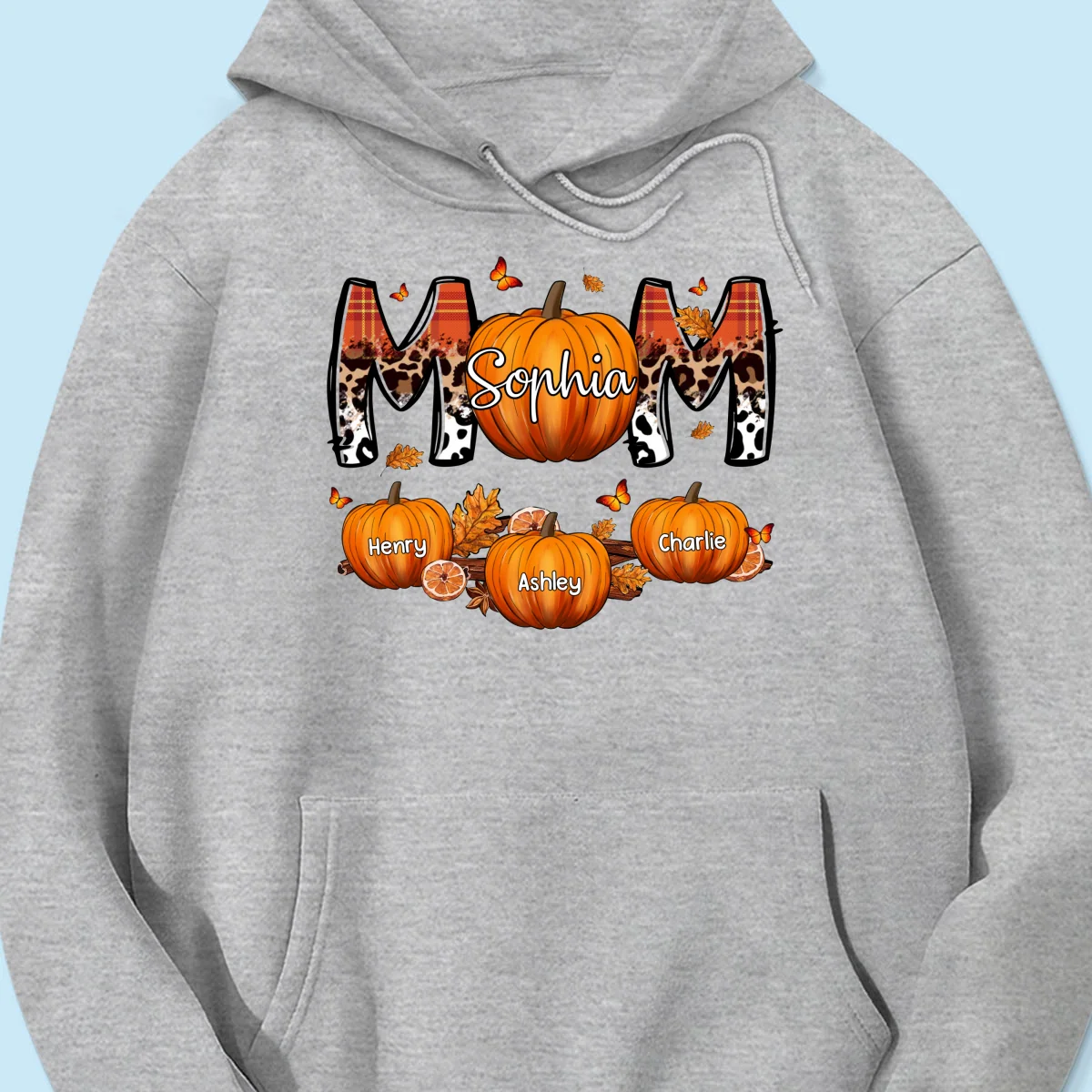 Mom Patterned Pumpkins Fall Season Personalized Shirt - Image 16