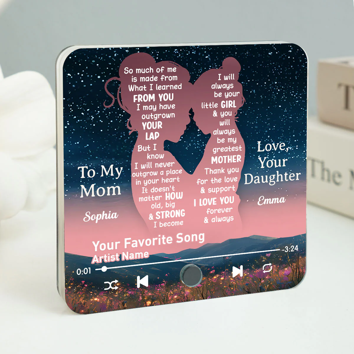 Mom Thank You For The Love & Support Our Song Gift From Daughter Personalized Music Fridge Magnet - Image 2