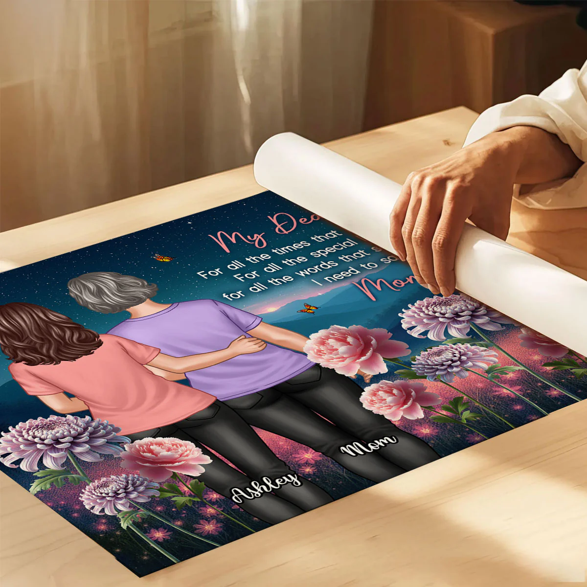 Mom Thank You Gift, Gift From Daughter Birth Flower Personalized Poster - Image 3