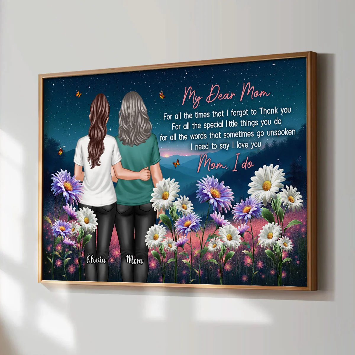 Mom Thank You Gift, Gift From Daughter Birth Flower Personalized Poster - Image 4