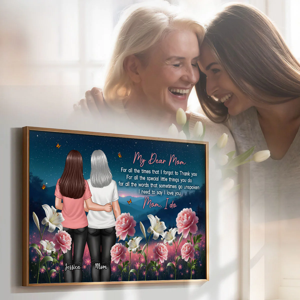 Mom Thank You Gift, Gift From Daughter Birth Flower Personalized Poster - Image 5