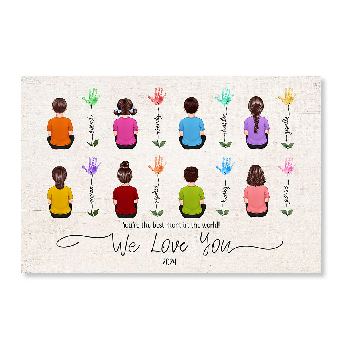 Mom We Love You Handprint, Gift, Birthday Gift, Personalized Poster