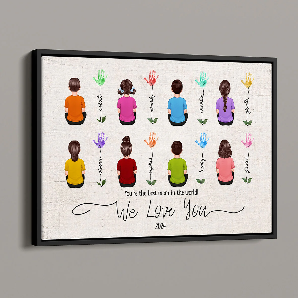 Mom We Love You Handprint, Gift, Birthday Gift, Personalized Poster - Image 2