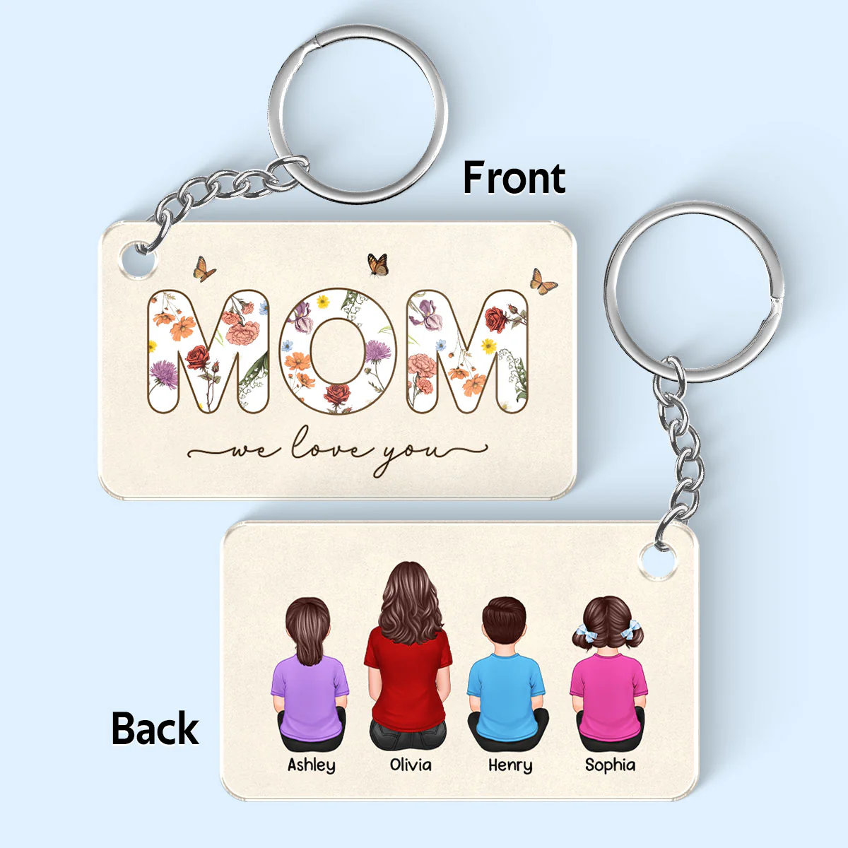 Mom We Love You Personalized Acrylic Keychain, Gift For Mom - Image 3