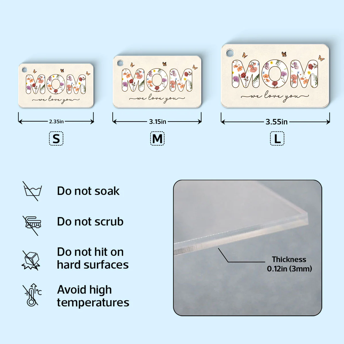 Mom We Love You Personalized Acrylic Keychain, Gift For Mom - Image 5
