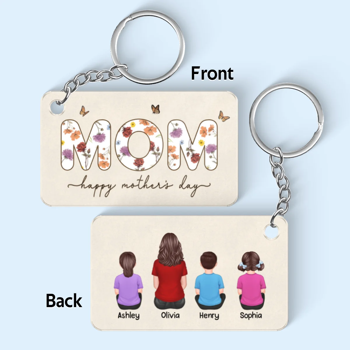 Mom We Love You Personalized Acrylic Keychain, Gift For Mom - Image 6