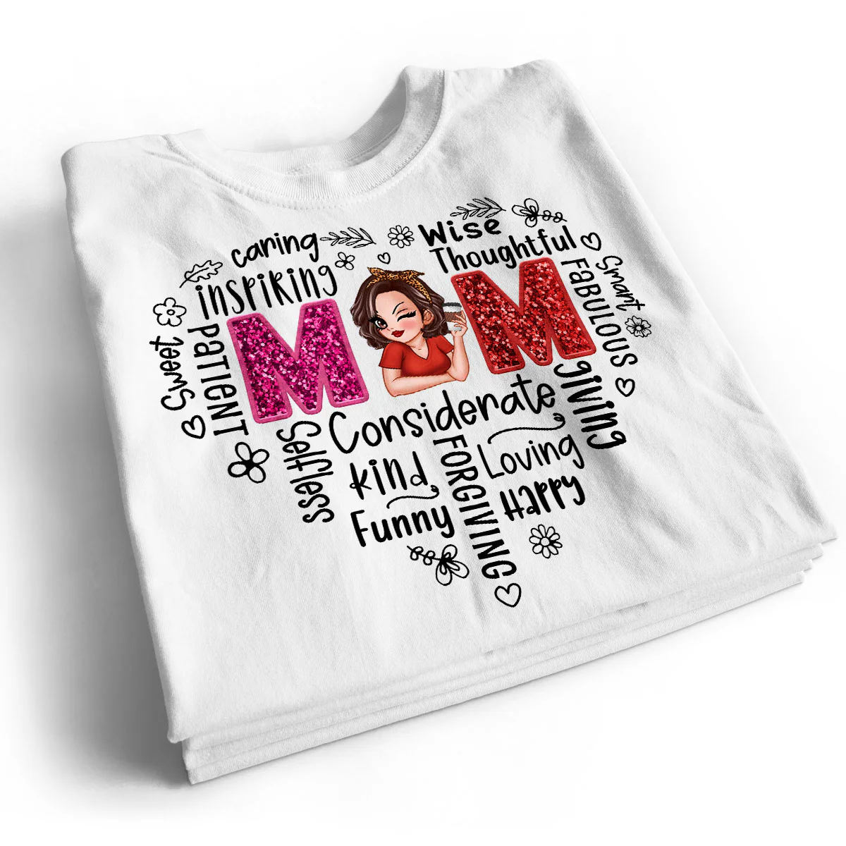 Mom Word Art Gift For Mom Personalized Shirt - Image 2