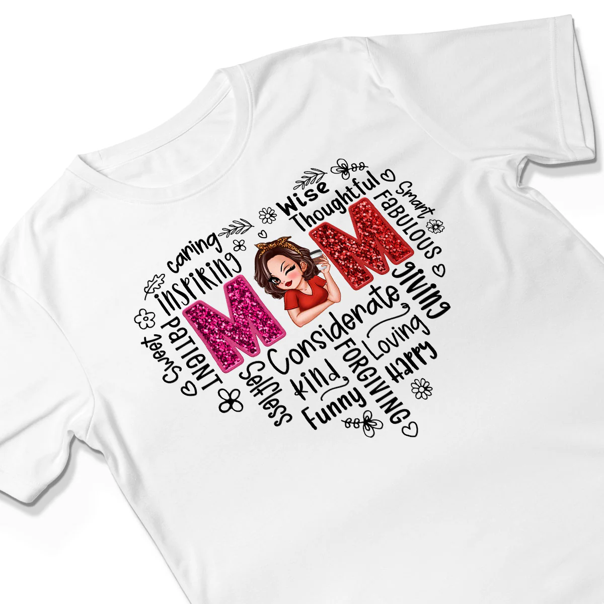 Mom Word Art Gift For Mom Personalized Shirt - Image 3