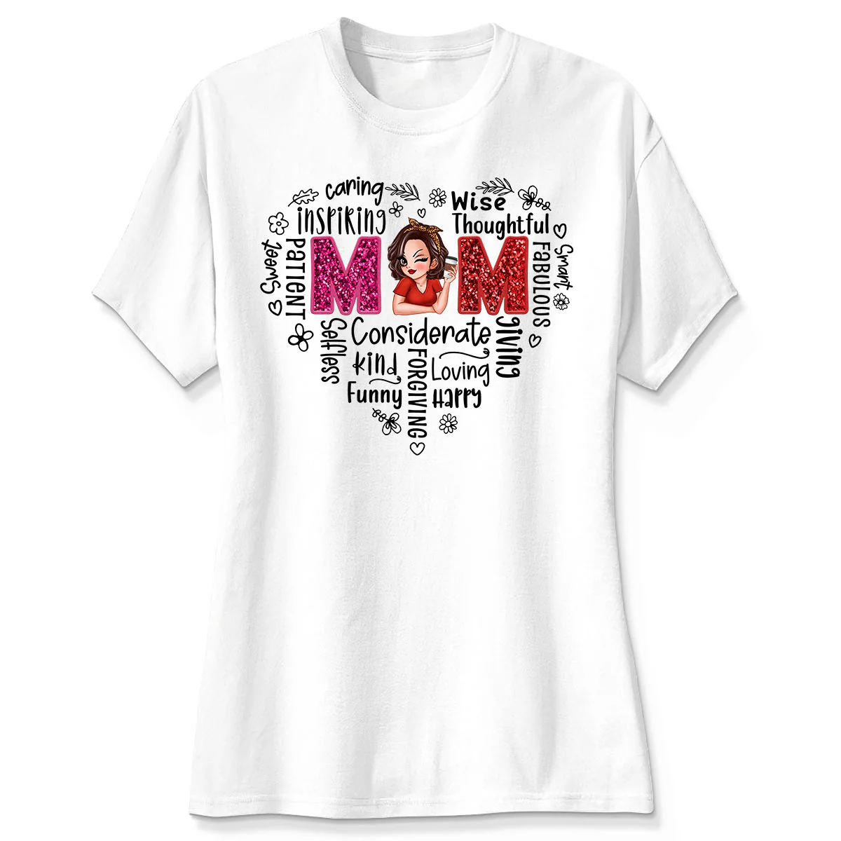 Mom Word Art Gift For Mom Personalized Shirt - Image 4