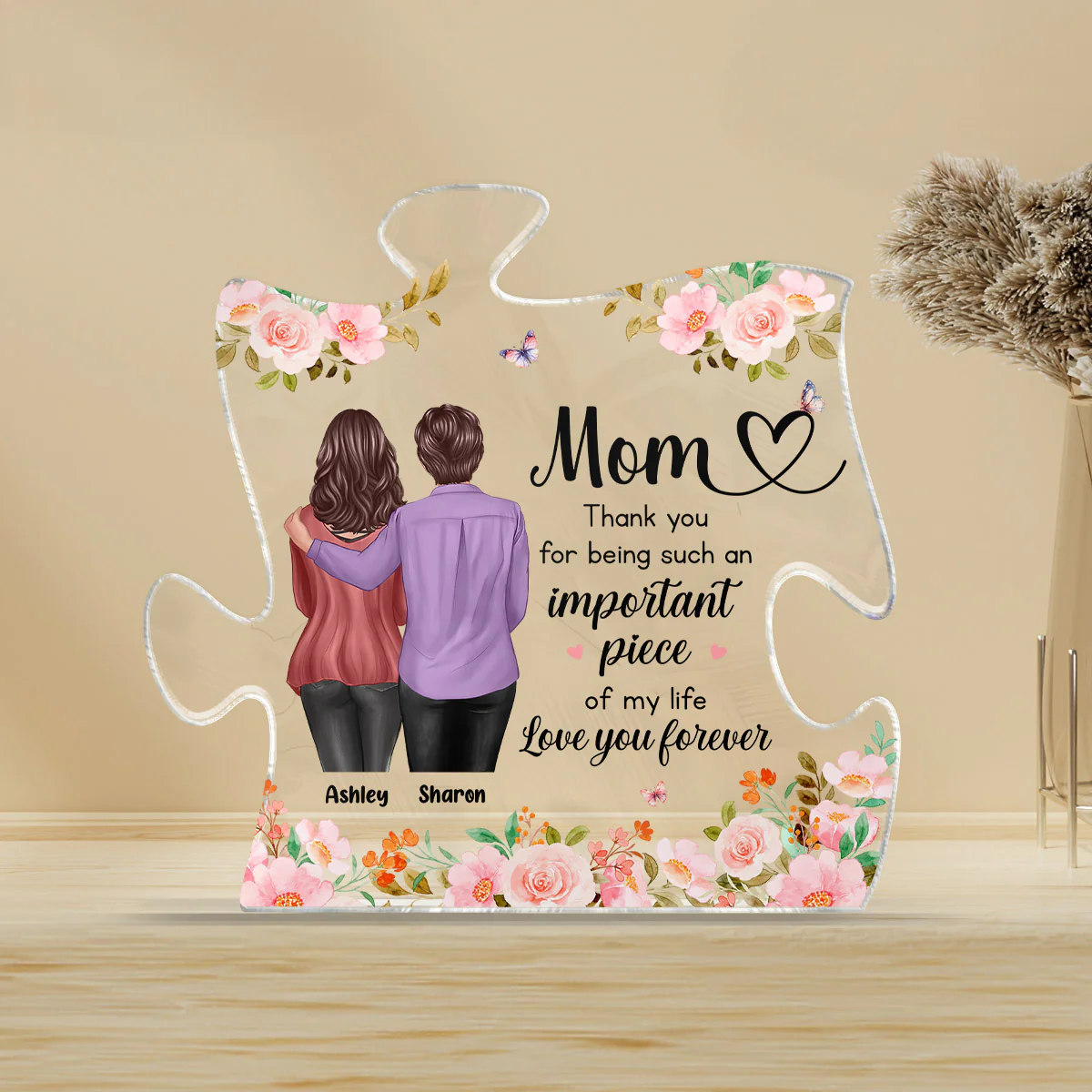 Mom You Are Important Piece Of My Life Personalized Acrylic Puzzle Block, Mother's Day gift for Moms - Image 4