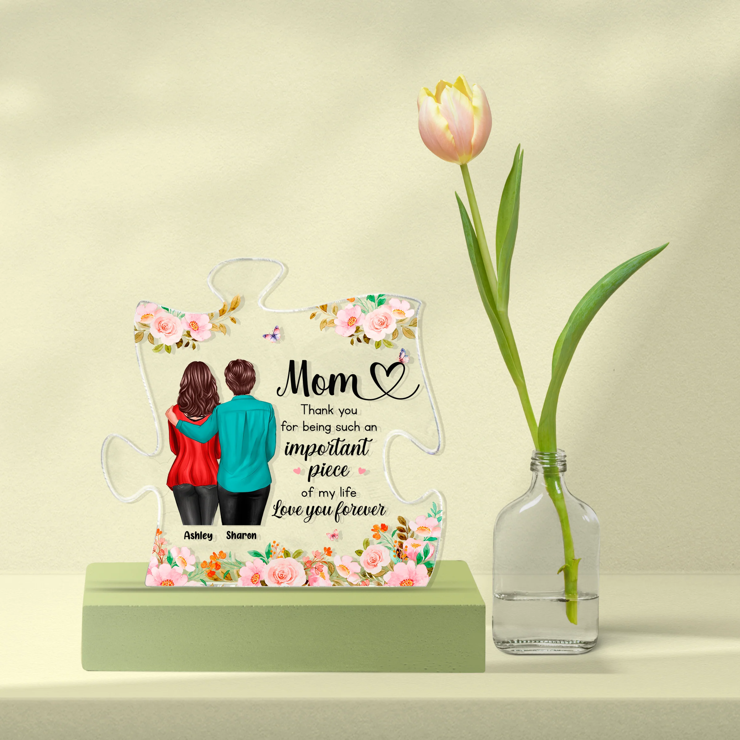 Mom You Are Important Piece Of My Life Personalized Acrylic Puzzle Block, Mother's Day gift for Moms - Image 6
