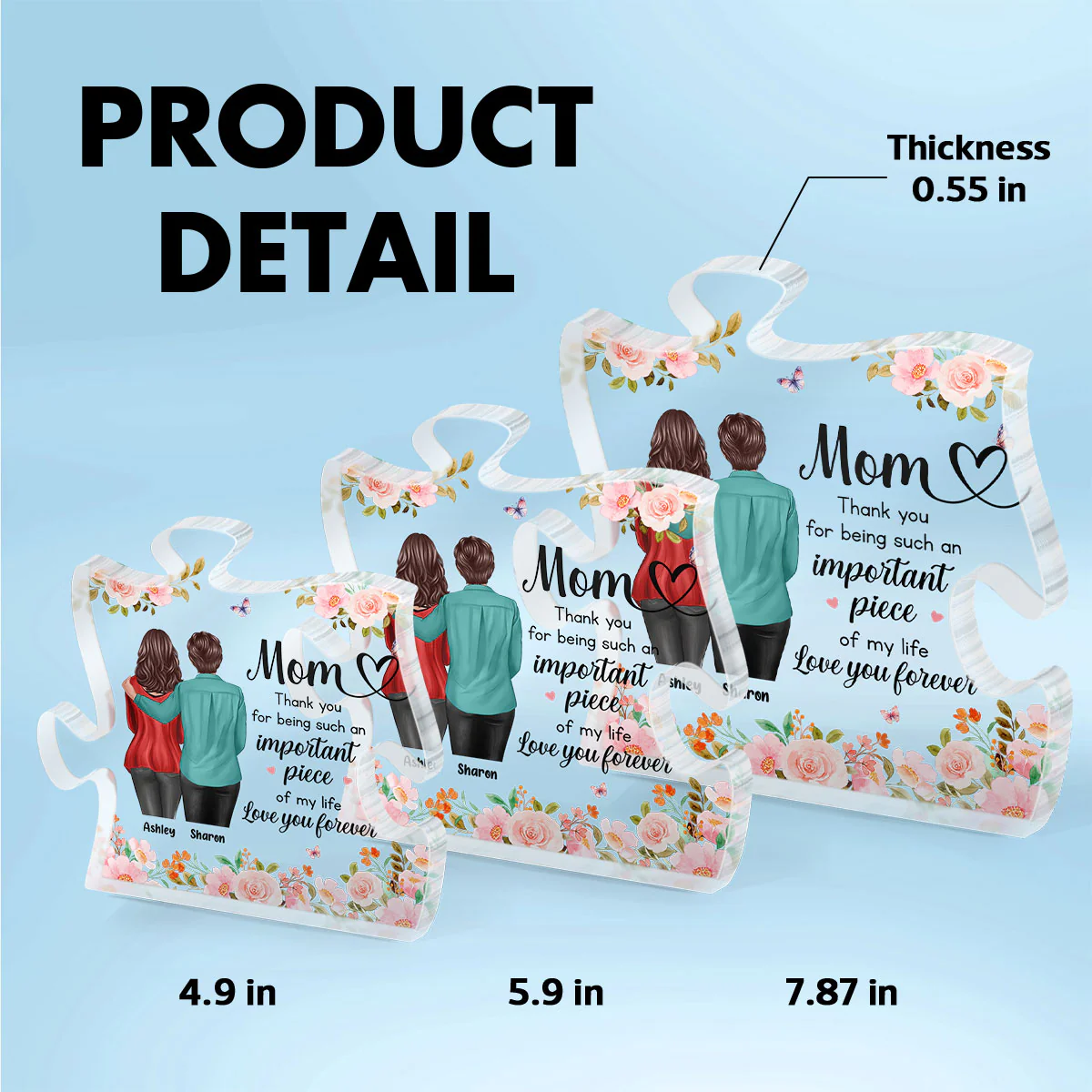 Mom You Are Important Piece Of My Life Personalized Acrylic Puzzle Block, Mother's Day gift for Moms - Image 7