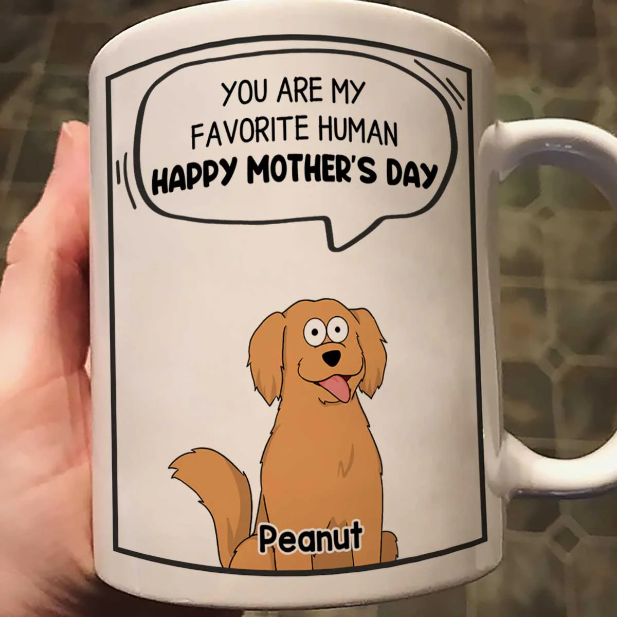 Mom You Are My Favorite Human Happy Mother‘s Day Conversation Box Gift For Dog Mom Personalized Mug - Image 2